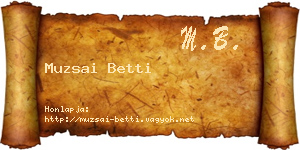 Muzsai Betti névjegykártya